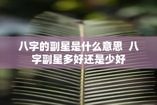 八字的副星是什么意思  八字副星多好还是少好