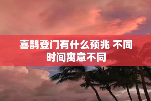 喜鹊登门有什么预兆 不同时间寓意不同