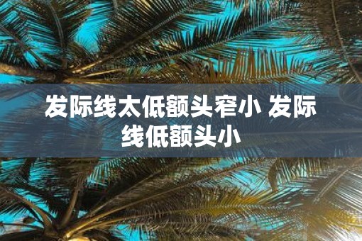 发际线太低额头窄小 发际线低额头小
