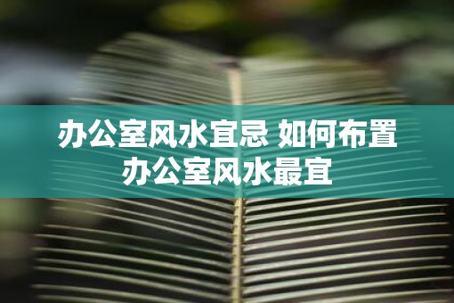 办公室风水宜忌 如何布置办公室风水最宜