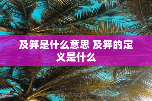 及笄是什么意思 及笄的定义是什么