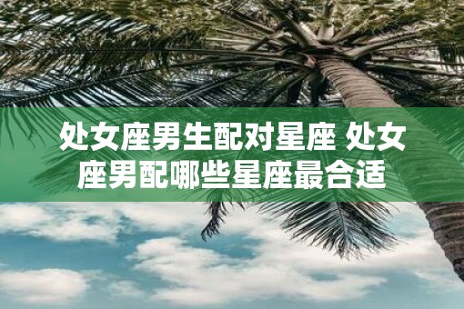处女座男生配对星座 处女座男配哪些星座最合适