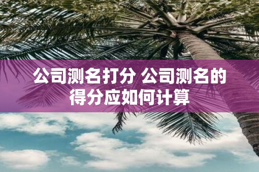 公司测名打分 公司测名的得分应如何计算