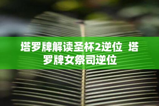 塔罗牌解读圣杯2逆位  塔罗牌女祭司逆位