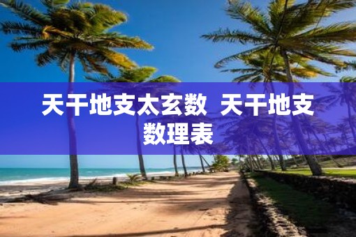 天干地支太玄数  天干地支数理表