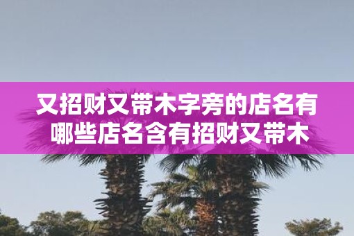 又招财又带木字旁的店名有 哪些店名含有招财又带木字旁