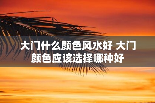 大门什么颜色风水好 大门颜色应该选择哪种好