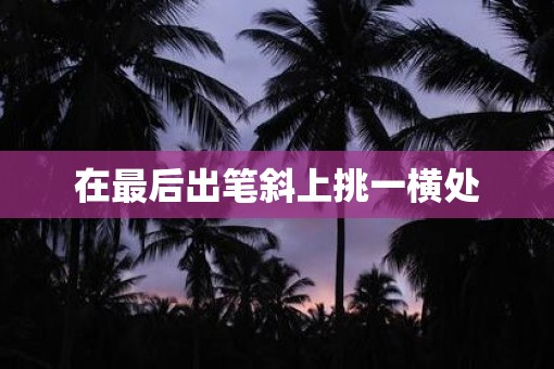 在最后出笔斜上挑一横处