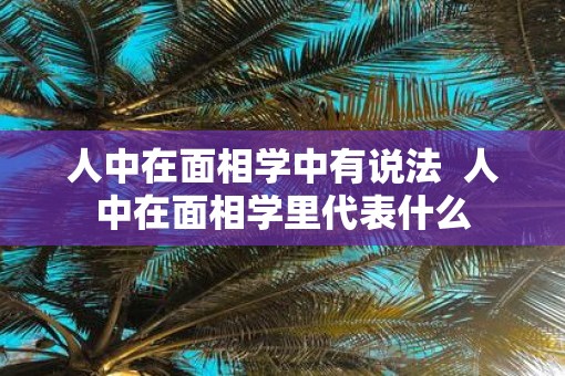 人中在面相学中有说法  人中在面相学里代表什么