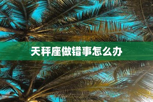 天秤座做错事怎么办