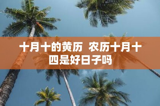 十月十的黄历  农历十月十四是好日子吗