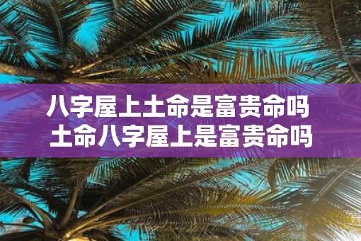 八字屋上土命是富贵命吗 土命八字屋上是富贵命吗