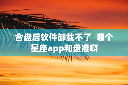 合盘后软件卸载不了  哪个星座app和盘准啊