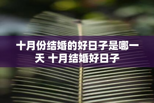 十月份结婚的好日子是哪一天 十月结婚好日子