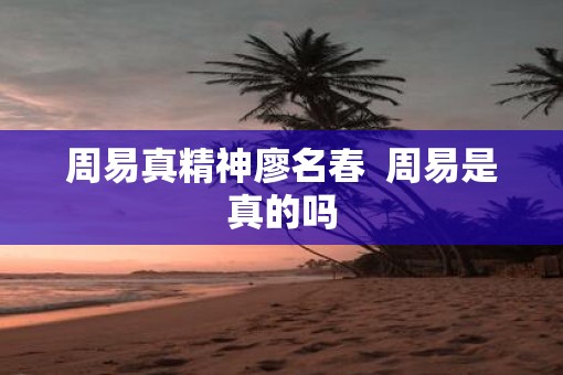 周易真精神廖名春  周易是真的吗