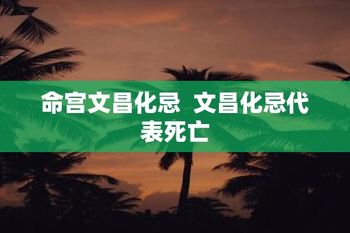 命宫文昌化忌  文昌化忌代表死亡