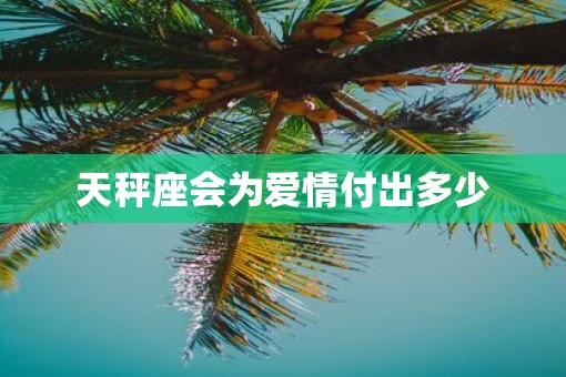天秤座会为爱情付出多少