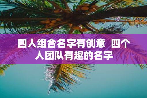 四人组合名字有创意  四个人团队有趣的名字