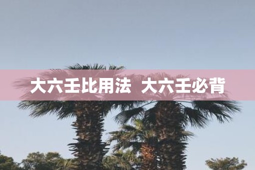 大六壬比用法  大六壬必背
