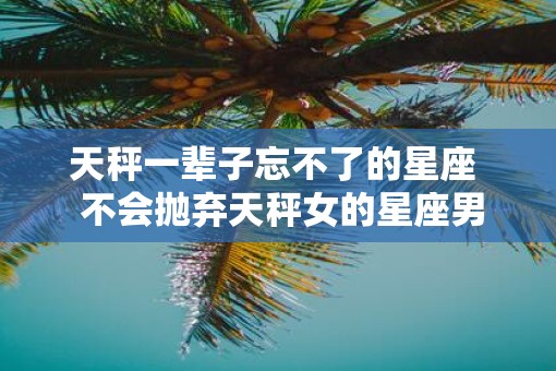天秤一辈子忘不了的星座  不会抛弃天秤女的星座男