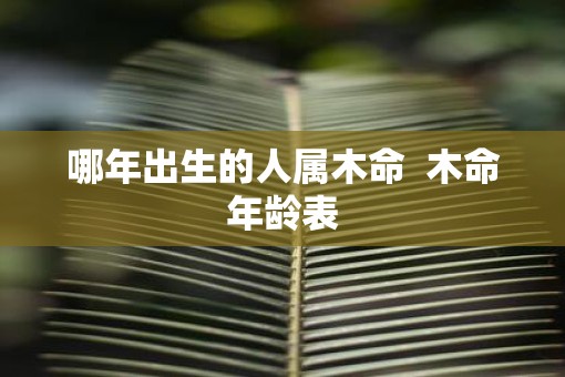 哪年出生的人属木命  木命年龄表