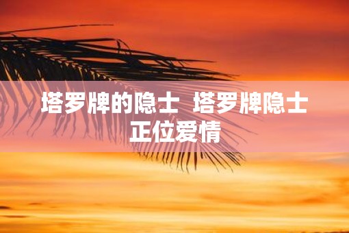 塔罗牌的隐士  塔罗牌隐士正位爱情