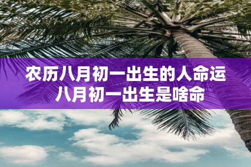农历八月初一出生的人命运  八月初一出生是啥命