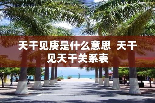 天干见庚是什么意思  天干见天干关系表