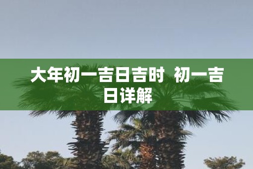 大年初一吉日吉时  初一吉日详解