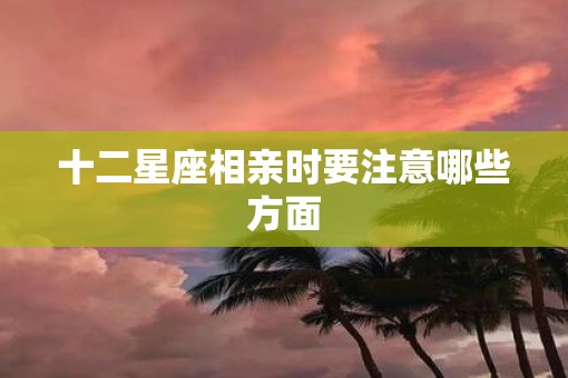 十二星座相亲时要注意哪些方面