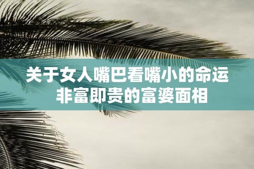 关于女人嘴巴看嘴小的命运  非富即贵的富婆面相