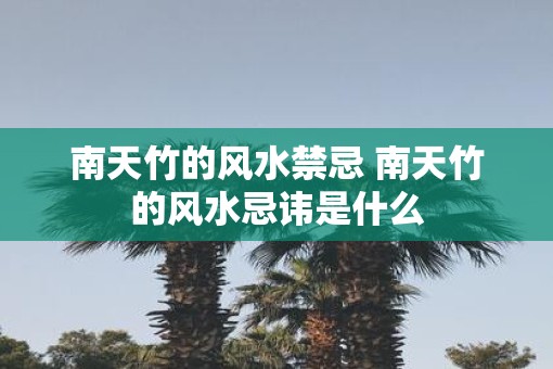 南天竹的风水禁忌 南天竹的风水忌讳是什么