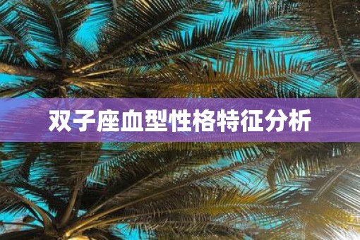 双子座血型性格特征分析