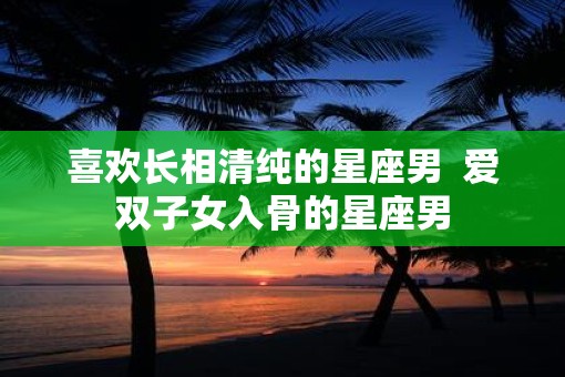 喜欢长相清纯的星座男  爱双子女入骨的星座男