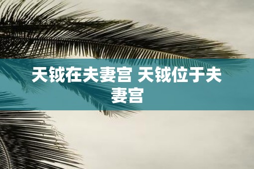 天钺在夫妻宫 天钺位于夫妻宫
