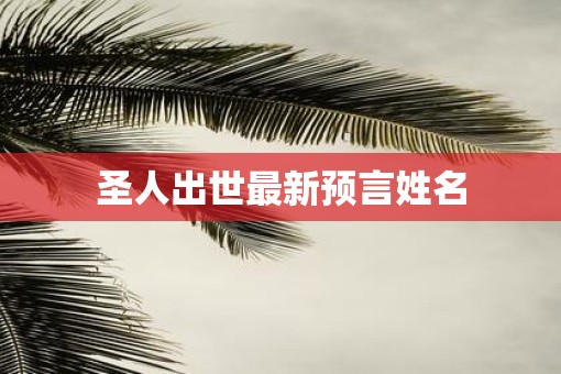 圣人出世最新预言姓名
