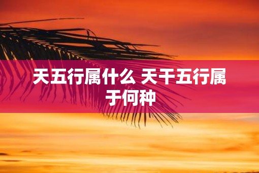 天五行属什么 天干五行属于何种