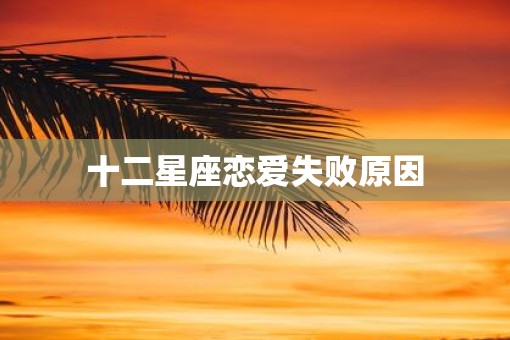 十二星座恋爱失败原因