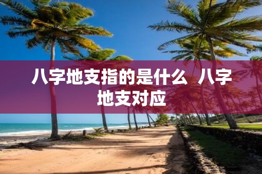 八字地支指的是什么  八字地支对应