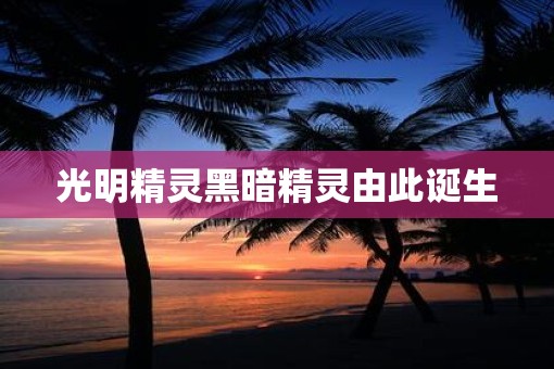 光明精灵黑暗精灵由此诞生
