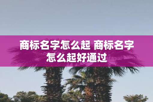 商标名字怎么起 商标名字怎么起好通过