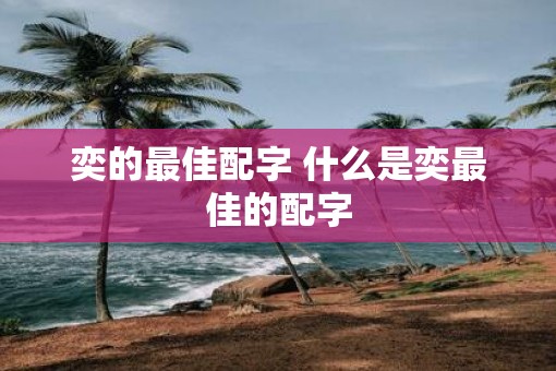 奕的最佳配字 什么是奕最佳的配字