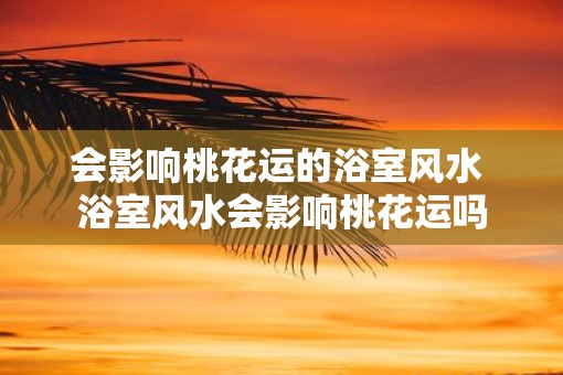 会影响桃花运的浴室风水 浴室风水会影响桃花运吗 会影响桃花运的浴室风水 浴室风水会影响桃花运吗