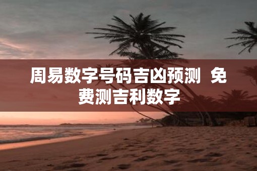 周易数字号码吉凶预测  免费测吉利数字
