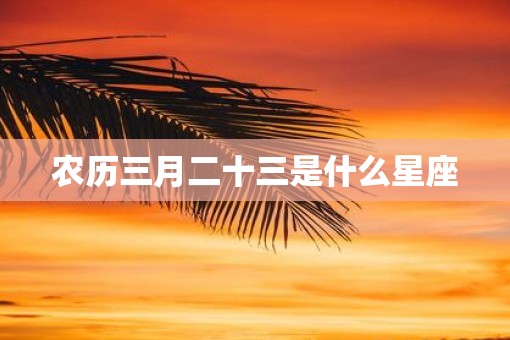 农历三月二十三是什么星座