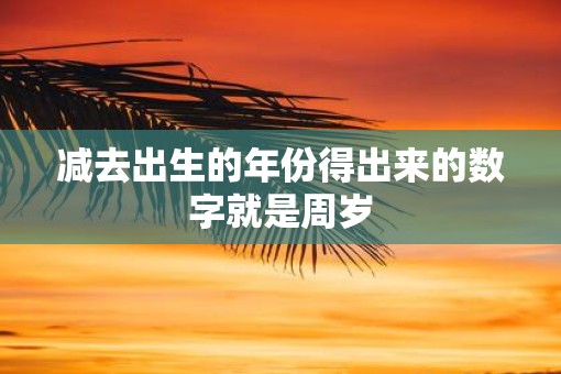 减去出生的年份得出来的数字就是周岁 减去出生的年份得出来的数字就是周岁