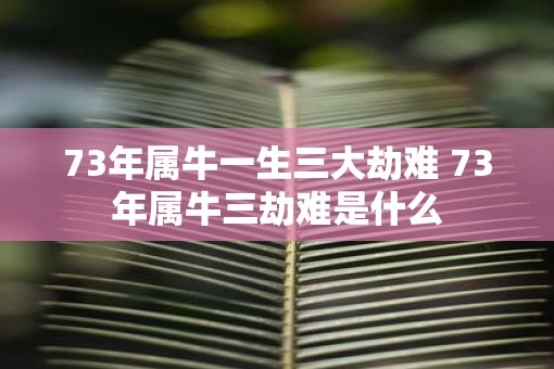 73年属牛一生三大劫难 73年属牛三劫难是什么
