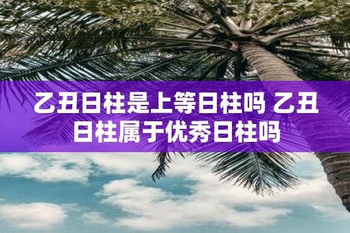 乙丑日柱是上等日柱吗 乙丑日柱属于优秀日柱吗