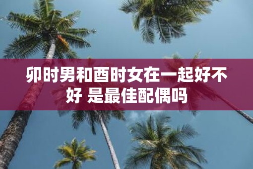 卯时男和酉时女在一起好不好 是最佳配偶吗
