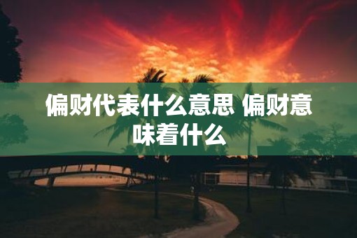 偏财代表什么意思 偏财意味着什么